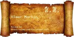Ulmer Martin névjegykártya