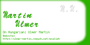 martin ulmer business card